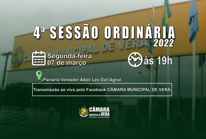 Pauta da 4ª Sessão Ordinária de 2022