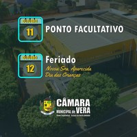 07/10/2021 11:34:00 Presidente decreta Ponto Facultativo em virtude do dia de Nossa Sra. Aparecida