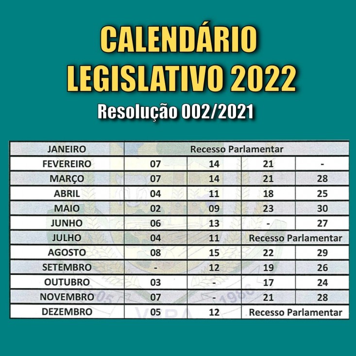 09/12/2021 14:17:00 Vereadores definem calendário de Sessões para 2022