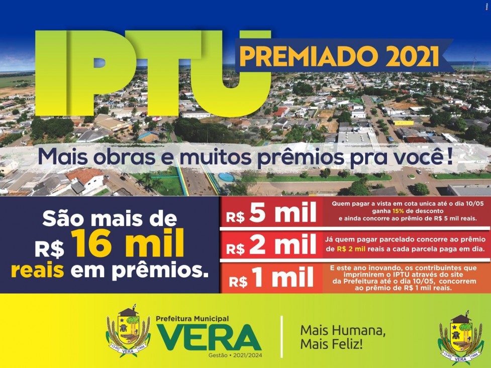 IPTU 2021 já tem seus primeiros sorteados