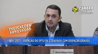 Marcelo indica que Prefeitura faça projeto isentando IPTU de portadores de doenças graves