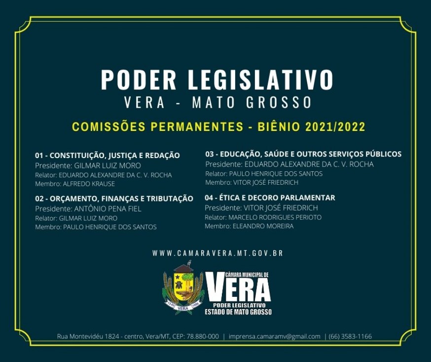 Nova legislatura define Comissões Permanentes para biênio 2021/2022