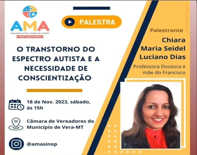 Palestra sobre o transtorno do espectro autista será realizada na Câmara Municipal