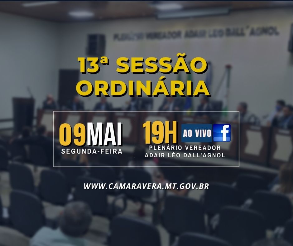 Pauta da 13ª Sessão Ordinária de 2022