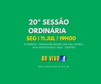 PAUTA DA 20ª SESSÃO ORDINÁRIA DE 2022