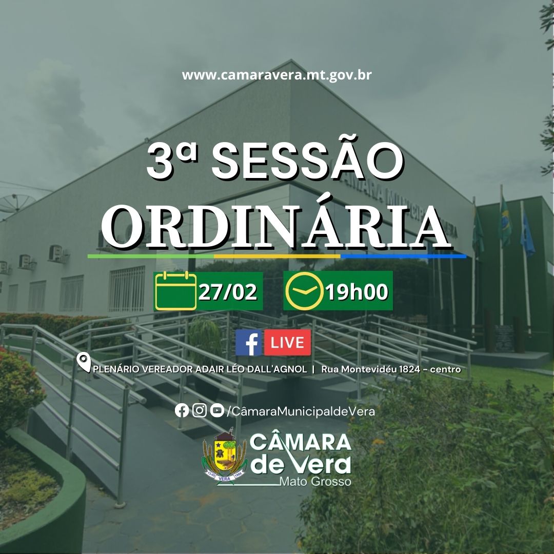 Pauta da 3ª Sessão Ordinária de 2023