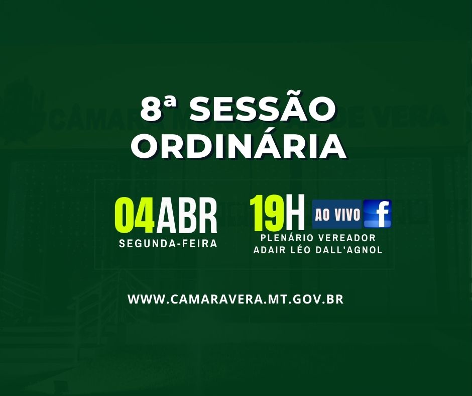 PAUTA DA 8ª SESSÃO ORDINÁRIA DE 2022