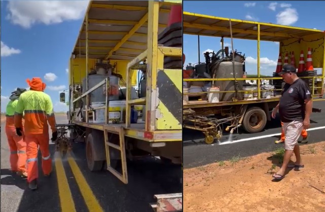 Pista esportiva ganha sinalização horizontal