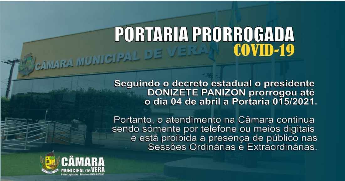 Portaria com medidas contra COVID-19 é prorrogada