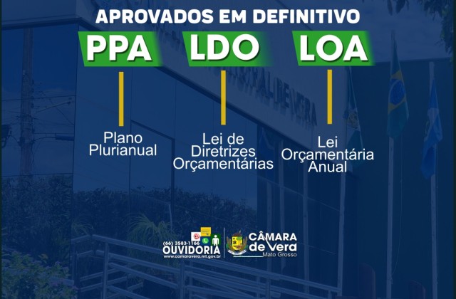 Projetos orçamentários PPA, LDO e LOA para 2023 são aprovados em definitivo