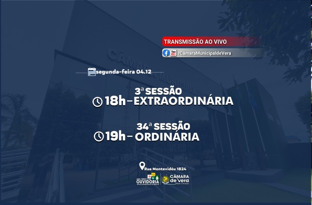 Segunda votação da LOA, PPA e LDO acontecerá em Sessão Extraordinária