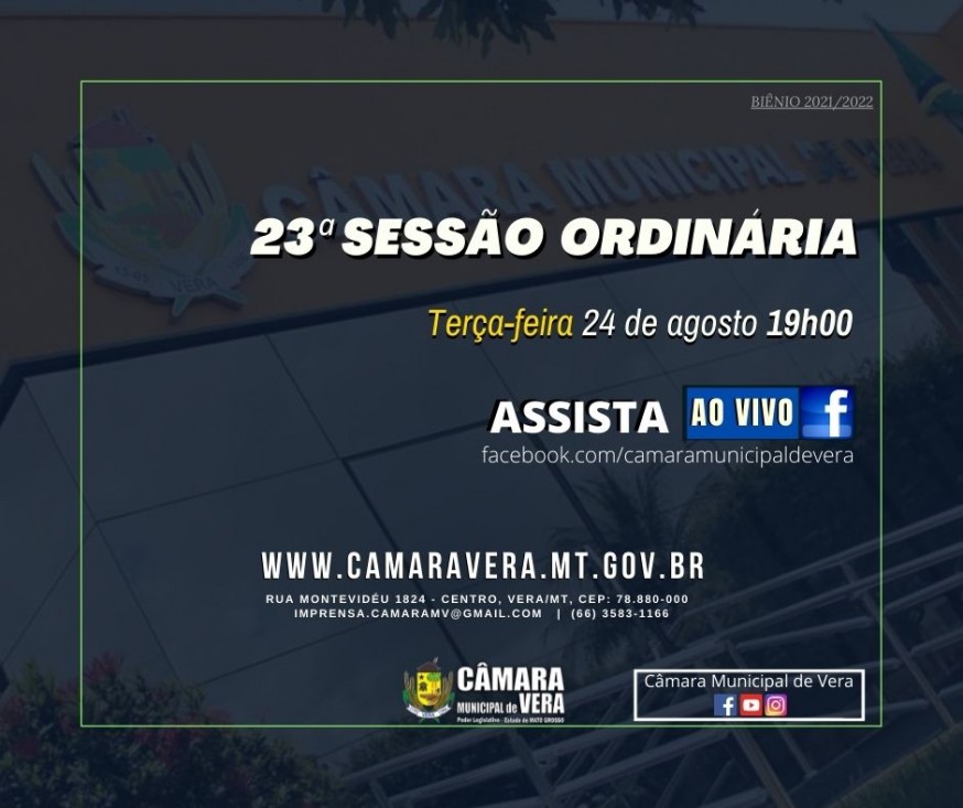 Veja a Pauta da Sessão Ordinária de hoje (24/08/2021)